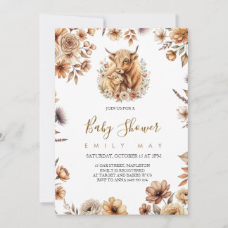Boho Söt Highland Ko Baby Shower