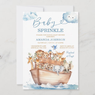 Boho söt Noahs ark Könsneutral barnspruta Inbjudningar