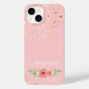 Boho Söt Rosa & Ivory Greenery Blommigt Namn