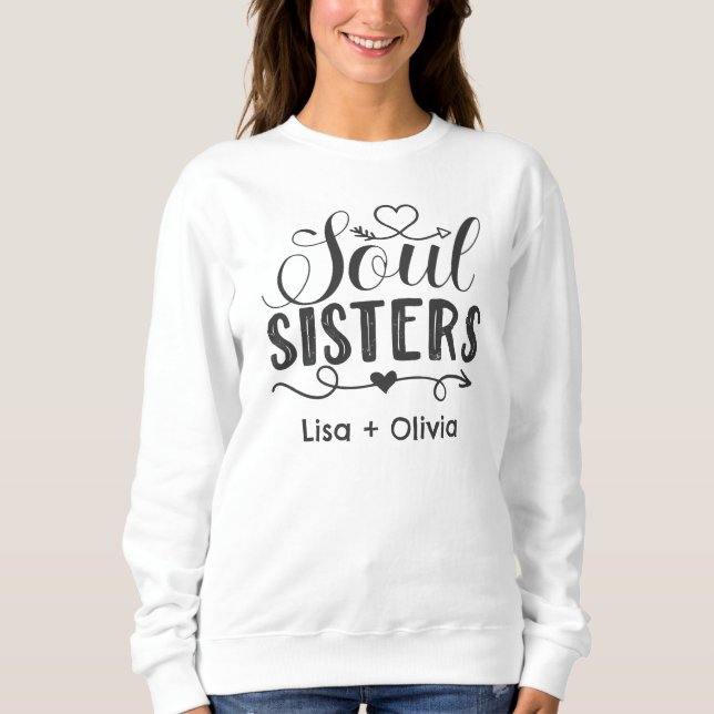 Boho Soul Sisters eget namn, bästa vän T Shirt (Framsida)