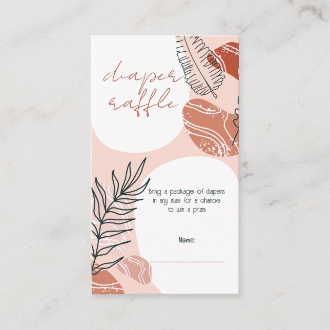 Boho Southwest Desert Baby Shower Diaper Raffle Tilläggskort (Framsida)