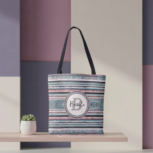 Boho Southwest Inspired Tote Bag Tygkasse (Skapare uppladdad)
