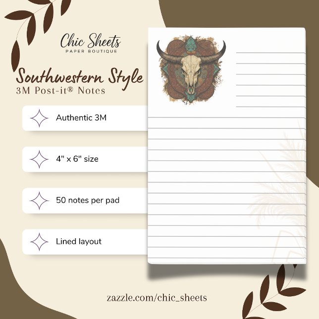 Boho-Southwestern stilft flair fodrade 3M  Post-it Block (Skapare uppladdad)