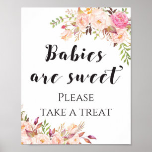 Boho Spädbarn är söt att ta ett Behandla-tecken Poster