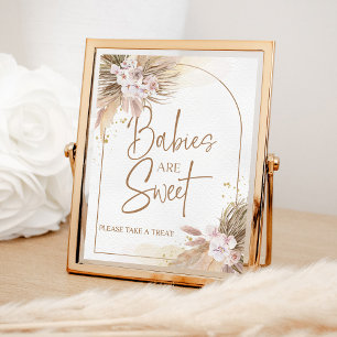 Boho Spädbarn är Sweet Pampas Grass Baby Shower Poster