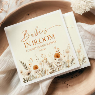 Boho Spädbarn i Bloom Wildblommes Twillingar Baby Pappersservett
