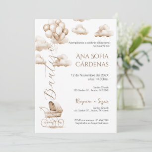 Boho Spain Baptism Girl inbjudan