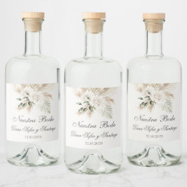 Boho Spain Bröllop Spritflaskor Etikett