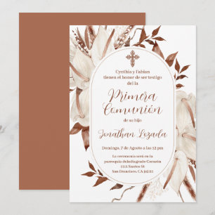 Boho Spain First Heliga Communion Inbjudningar