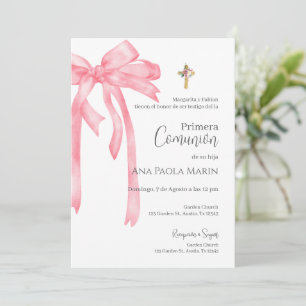 Boho Spain First Heliga Communion Inbjudningar