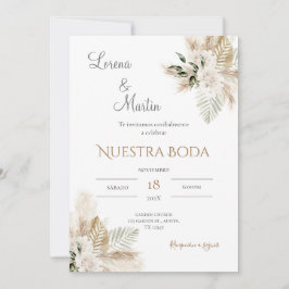 Boho Spanish Wedding Invitation Inbjudningar