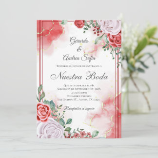 Boho Spanish Wedding Invitation Inbjudningar