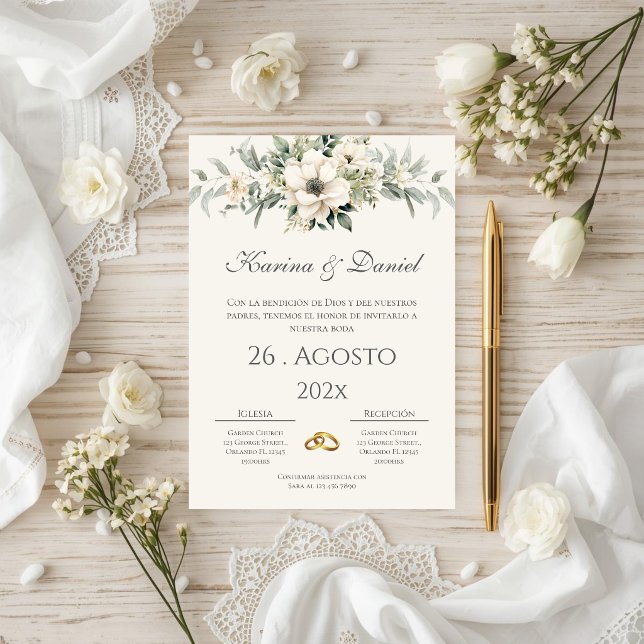 Boho Spanish Wedding Invitation Inbjudningar (Skapare uppladdad)