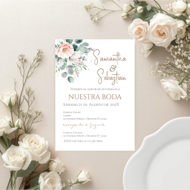 Boho Spanish Wedding Invitation Inbjudningar (Skapare uppladdad)