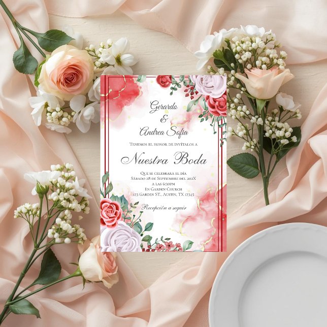 Boho Spanish Wedding Invitation Inbjudningar (Skapare uppladdad)