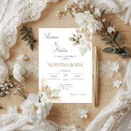 Boho Spanish Wedding Invitation Inbjudningar