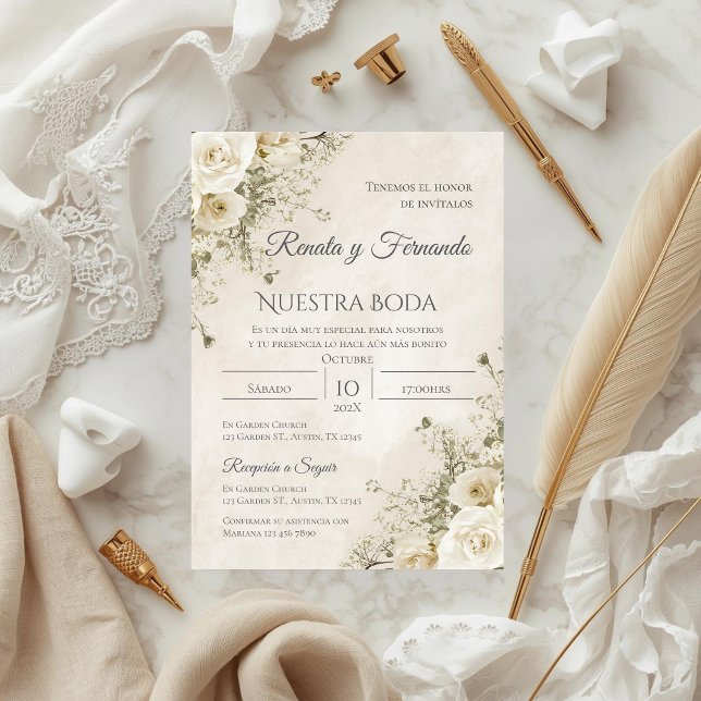 Boho Spanish Wedding Invitation Inbjudningar (Skapare uppladdad)