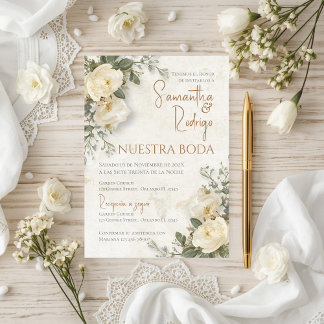 Boho Spanish Wedding Invitation Inbjudningar