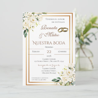 Boho Spanish Wedding Invitation Inbjudningar