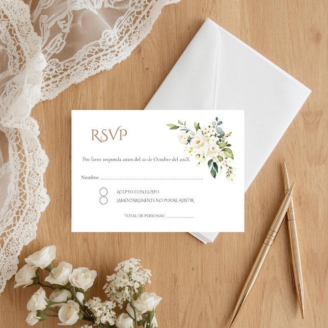 Boho Spanish Wedding RSVP Card Tilläggskort (Skapare uppladdad)
