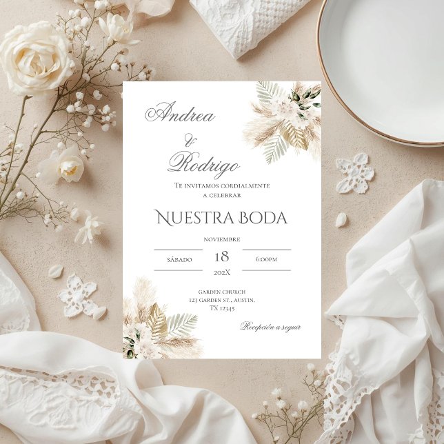 Boho-spansk bröllopsinbjudan inbjudningar (Skapare uppladdad)