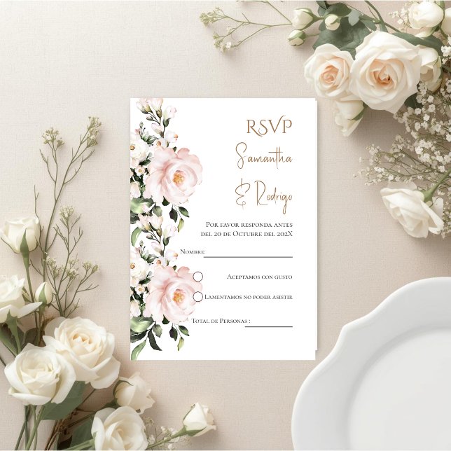 Boho spanskt bröllop RSVP-kort Tilläggskort (Skapare uppladdad)