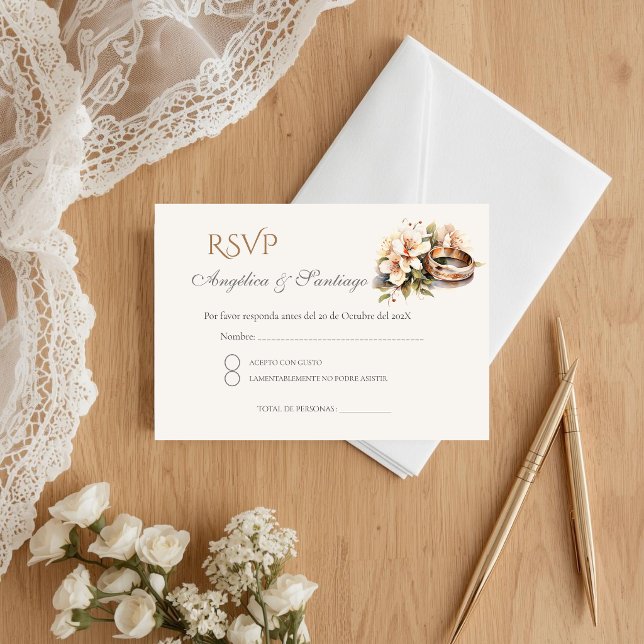 Boho spanskt bröllop RSVP-kort Tilläggskort (Skapare uppladdad)