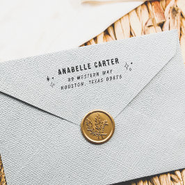 Boho Sparkles Handwrite Namn & Returadress Stämpel