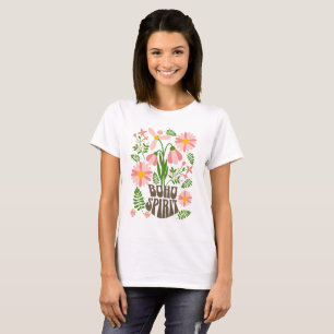 Boho Spirit Blommig Retro Estetik T Shirt