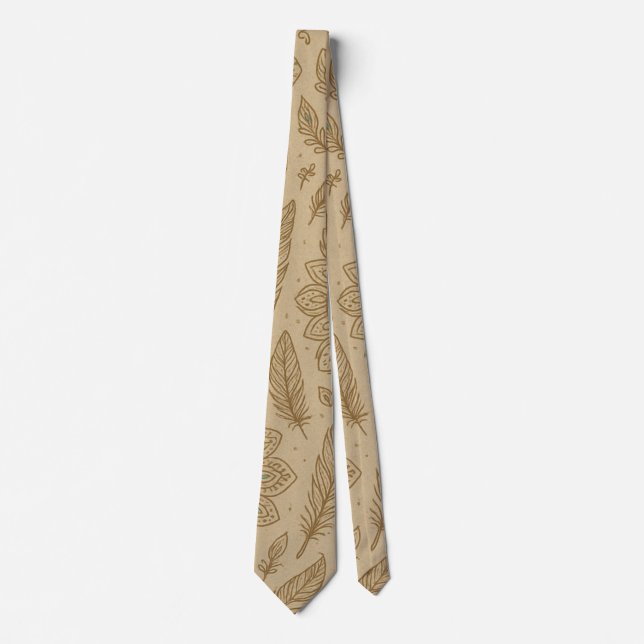 Boho Spirit Fjädrar – Turkos Mandala Harmoni  Slips (Framsida)