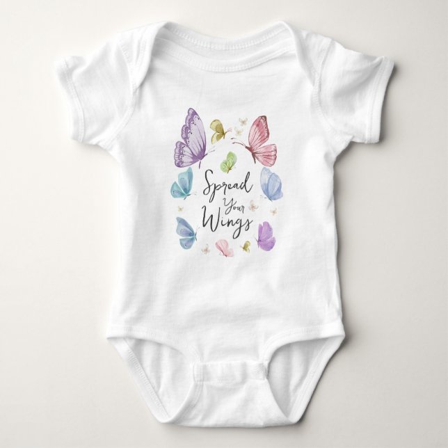 Boho Sprid dina vingar Fjärilsbaby klänning T Shirt (Framsida)