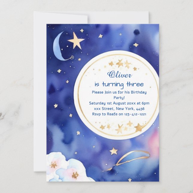 Boho Stardust Children Birthday Inbjudningar (Framsida)