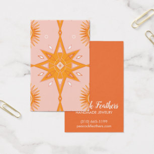 Boho Stars Earring Necklace Jewelry Visning Card Visitkort