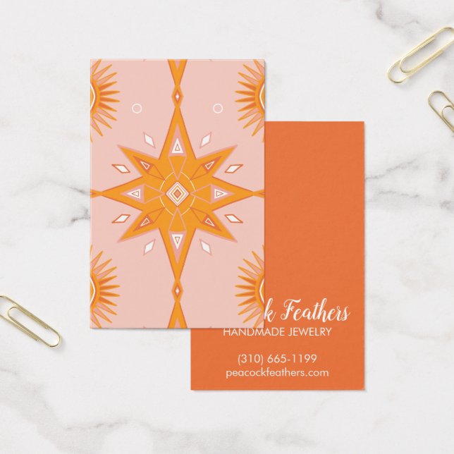 Boho Stars Earring Necklace Jewelry Visning Card Visitkort (Kontor)