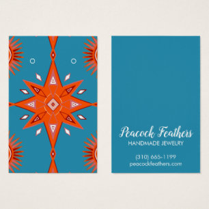 Boho Stars Earring Necklace Jewelry Visning Card Visitkort