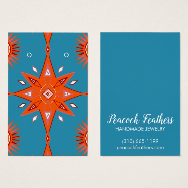 Boho Stars Earring Necklace Jewelry Visning Card Visitkort (Framsida & baksida)