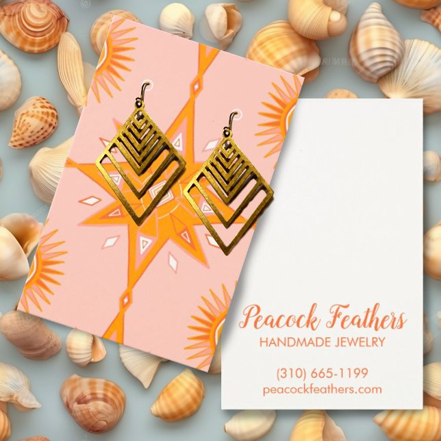 Boho Stars Earring Necklace Jewelry Visning Card Visitkort (Skapare uppladdad)