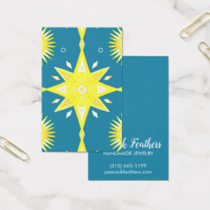 Boho Stars Earring Necklace Jewelry Visning Card Visitkort