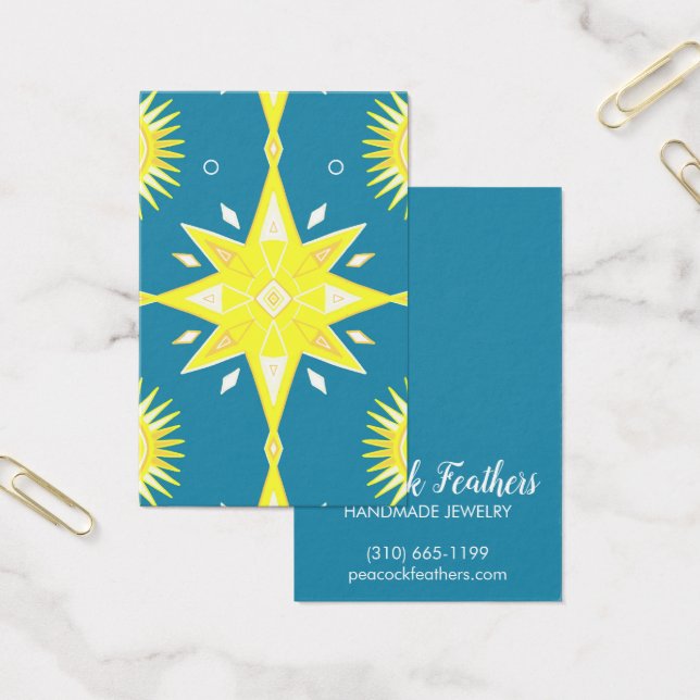 Boho Stars Earring Necklace Jewelry Visning Card Visitkort (Kontor)