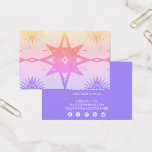Boho Stars Earring Necklace Jewelry Visning Card Visitkort