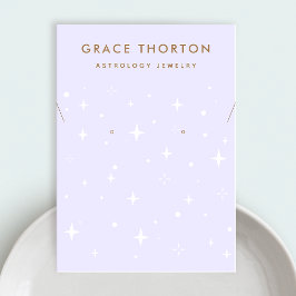 Boho Stars Lila Earring Necklace Affärskort Visitkort