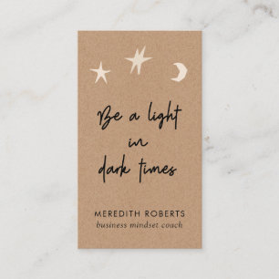 Boho Stars Måne Motivational Quote Kraft Visitkort