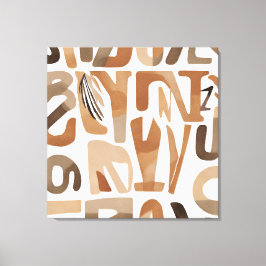 Boho Sten alphabet Botanical art stil Modern Canvastryck