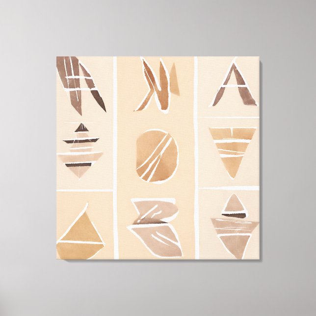 Boho Sten alphabet Botanical art stil Modern Canvastryck (Framsida)