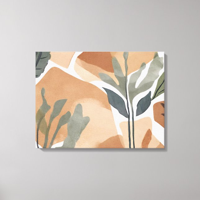 Boho Sten Löv, botaniska konsten stil Simple Moder Canvastryck (Framsida)