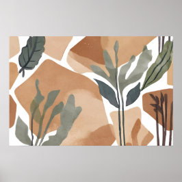 Boho Sten Löv, botaniska konsten stil Simple Moder Poster