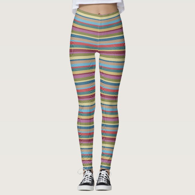 Boho Sticka-look Leggings (Framsida)