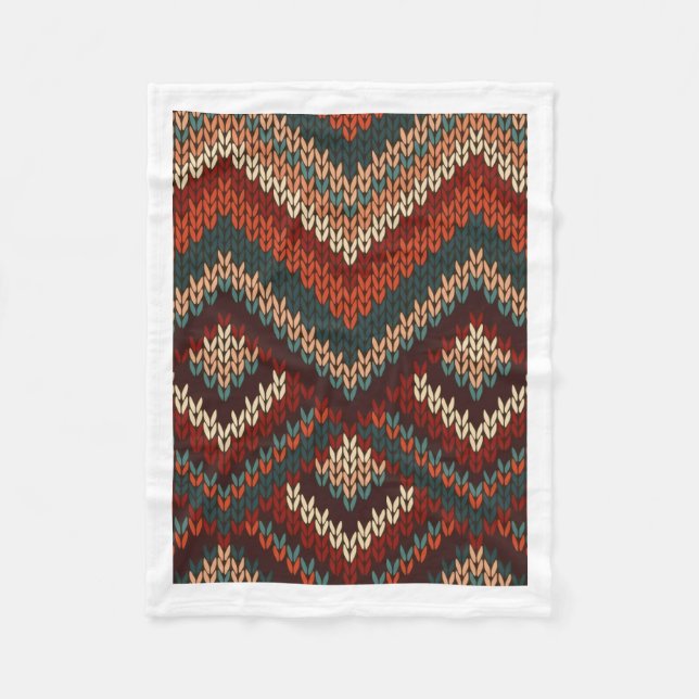 Boho-stickad mönster Vinterkastduk filt (Framsidan)