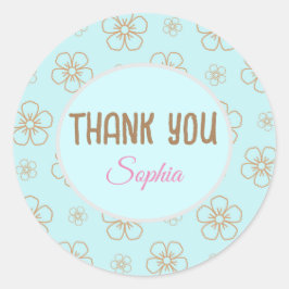 Boho Sticker Thank you floral | Aufkleber custom  Runt Klistermärke
