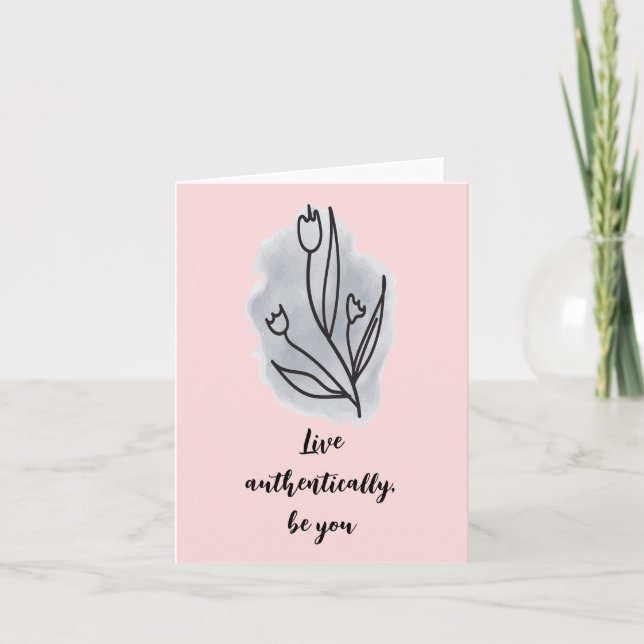 Boho Stil Blommigt Blank Card-firande Vänskaper Kort (Framsida)